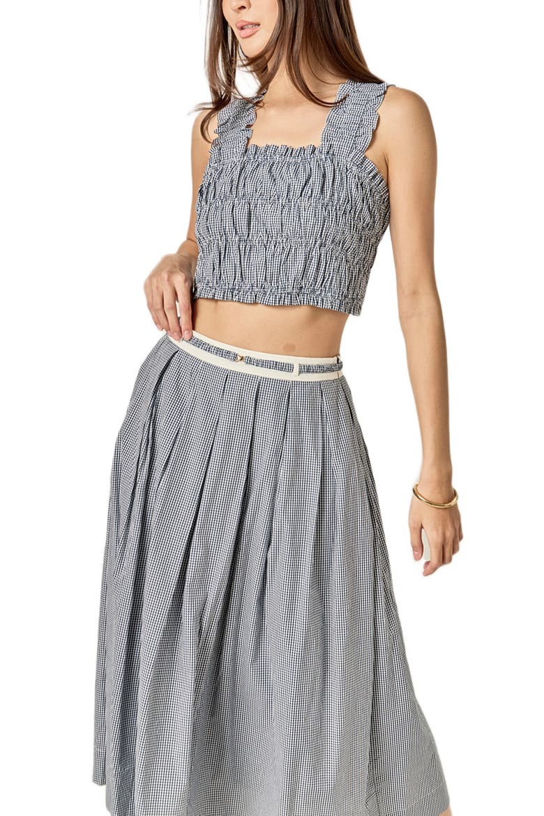 Colorblock Plaid Maxi Skirt, Alternate, color, BLUE