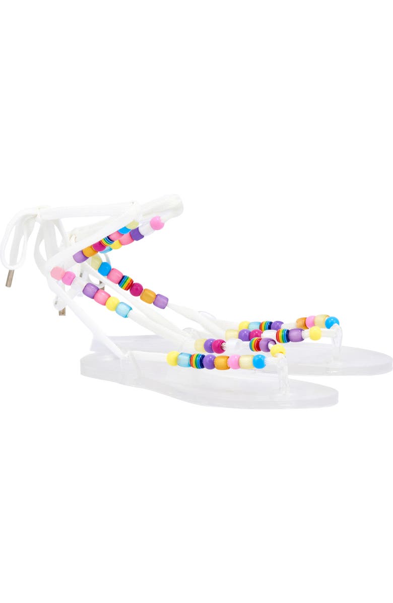 Ancient Greek Sandals Esther Beaded Ankle Strap Sandal, Alternate, color, White