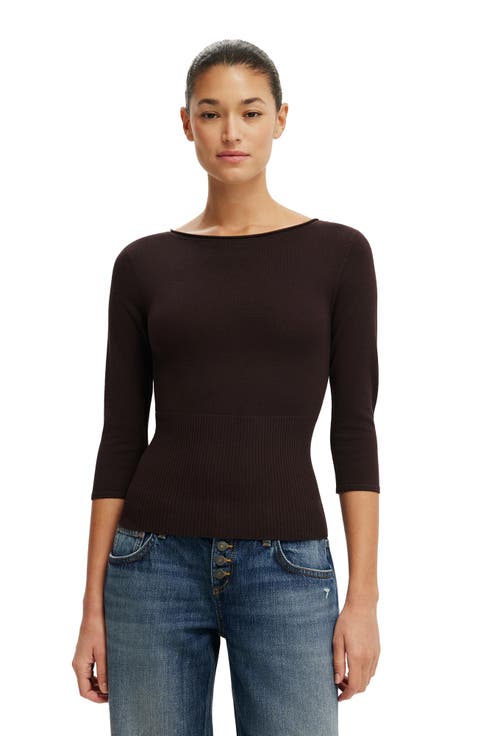 Women's Close Knit Boat Neck
