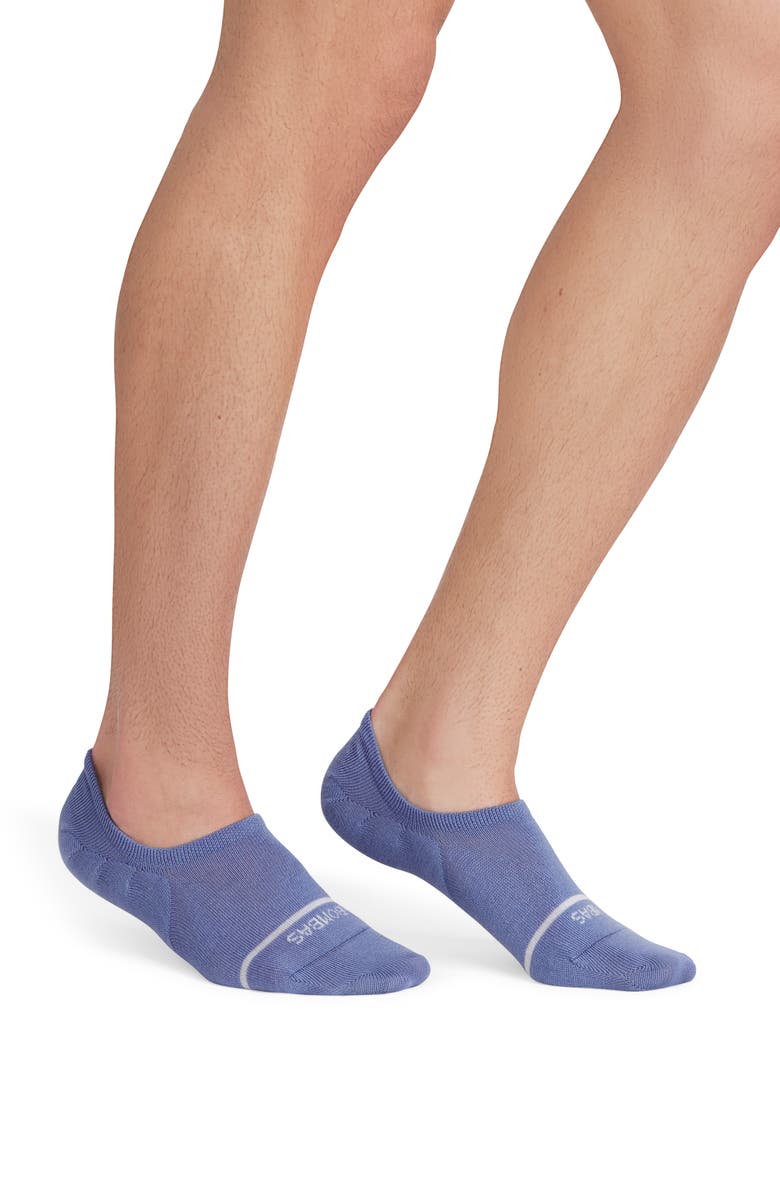 Bombas Merino Wool Blend No-Show Socks, Alternate, color, Blue Smoke