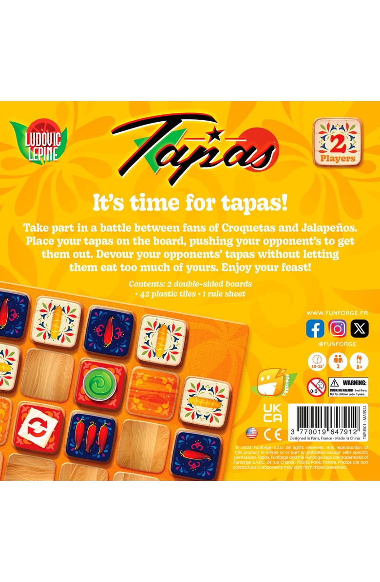 Funforge Tapas Tile Laying Board Game,Family Puzzle Game, Ages 8+, Alternate, color, Multicolored