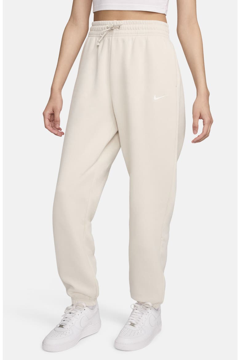 Sportswear Phoenix Fleece High-Waisted Oversized Sweatpants, Main, color, 104 LIGHT OREWOOD BROWN/ SAIL