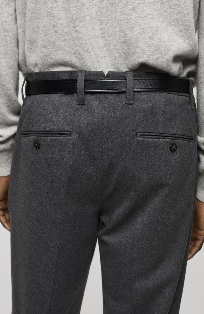 MANGO Slim Fit Flat Front Brushed Twill Pants, Alternate, color, 