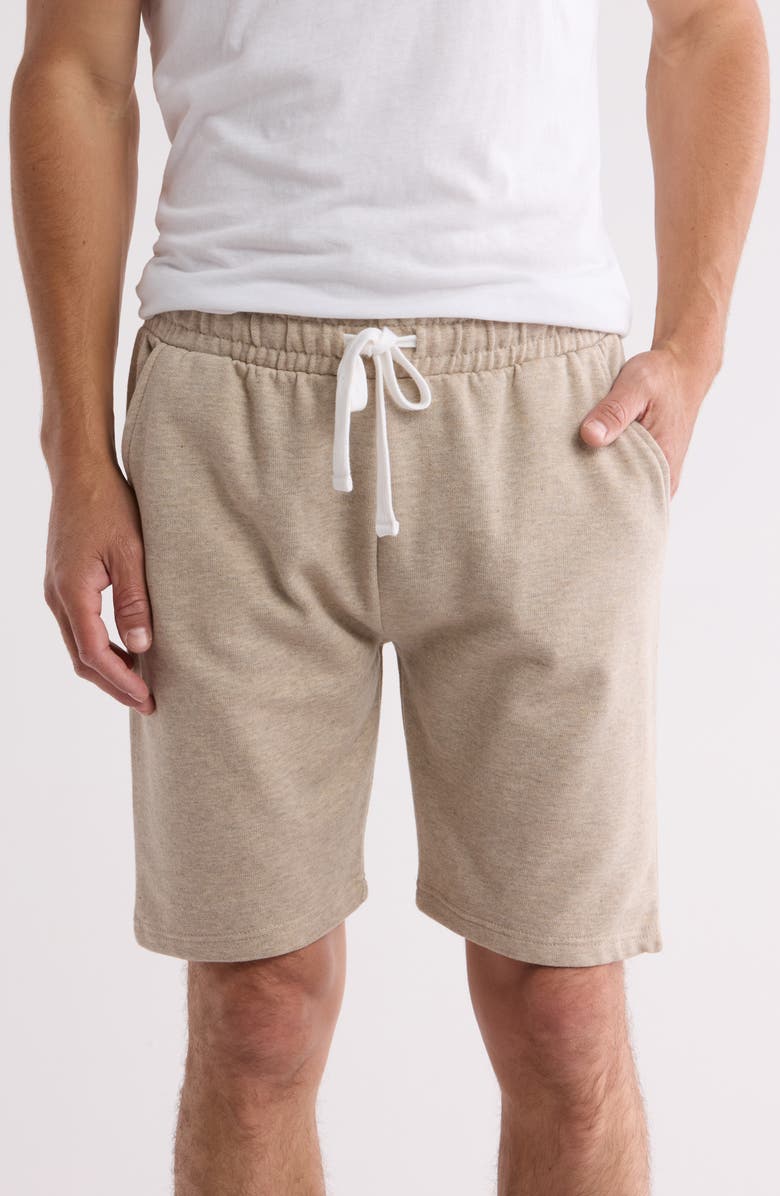 FLEECE FACTORY Core Fleece Shorts, Main, color, Heather Oatmeal