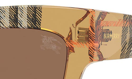 Burberry Be4449f Acetate Square Sunglasses In Check Sand/dark Brown