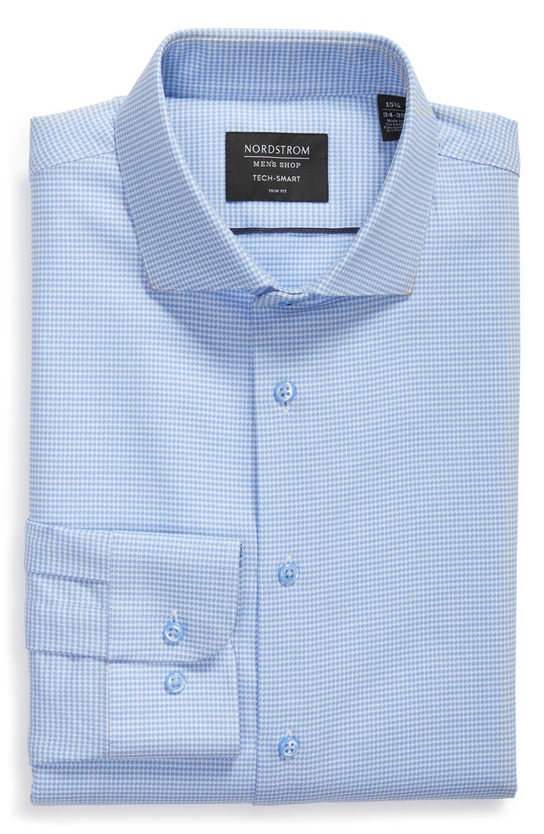 Nordstrom Men's Shop Tech-Smart Trim Fit Stretch Texture Dress Shirt, Alternate, color, 