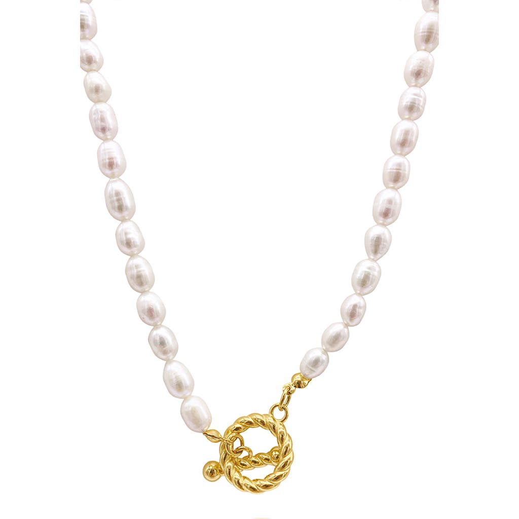 St. Moran Julien Freshwater Pearl Toggle Necklace In White