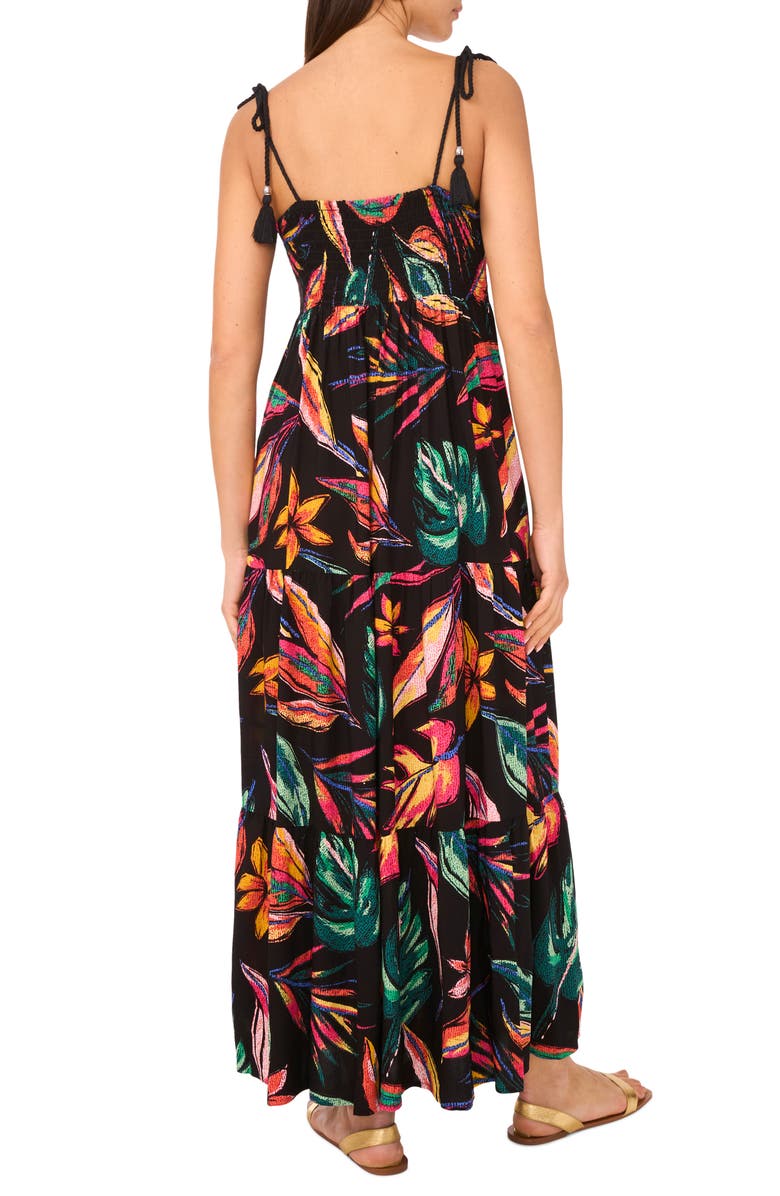 Vince Camuto Floral Tiered Maxi Dress, Alternate, color, Mint Lime