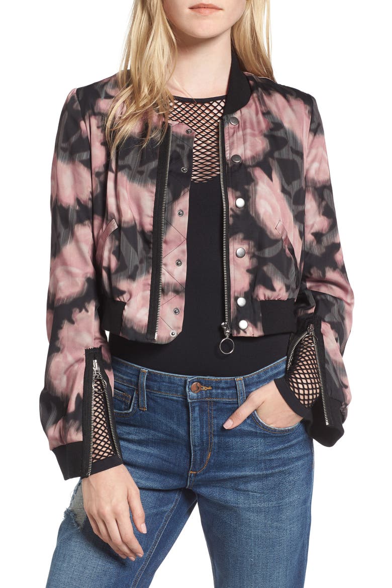 Denni Floral Bomber Jacket, Main, color, ENGLISH GARDEN PRINT