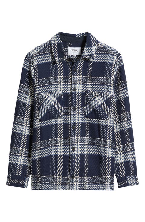 Whiting Plaid Recycled Cotton Blend Overshirt