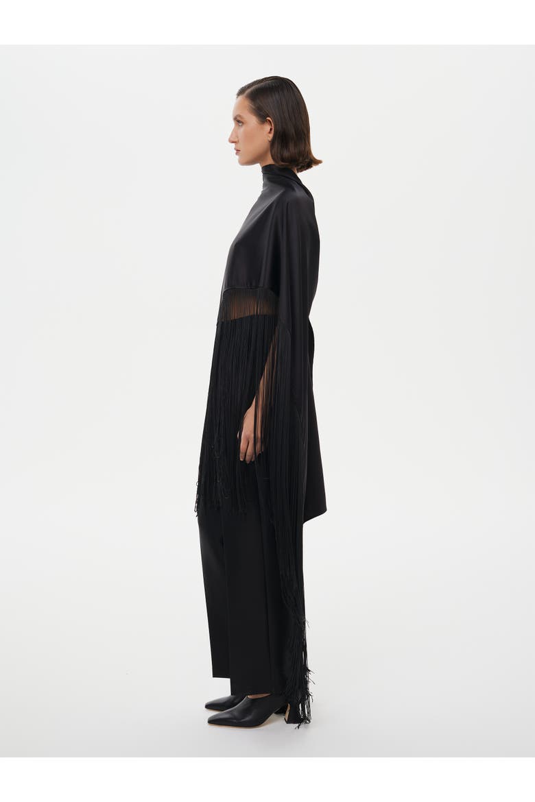 Fringed Party Cape, Alternate, color, Black