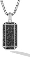 David Yurman Deco Tag in Sterling Silver with Black Diamonds