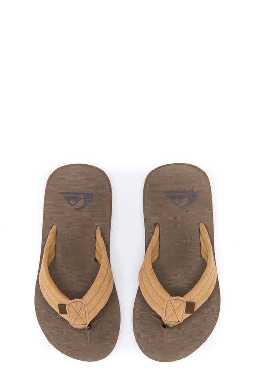 Quiksilver Kids' Carver Suede Core Flip-flop In Brown