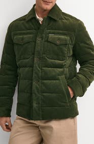 Brooks Brothers Quilted Corduroy Down and Feather Fill Shirt Jacket