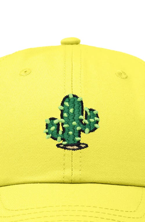 Dalix Cactus Embroidered Low Crown Cap In Yellow