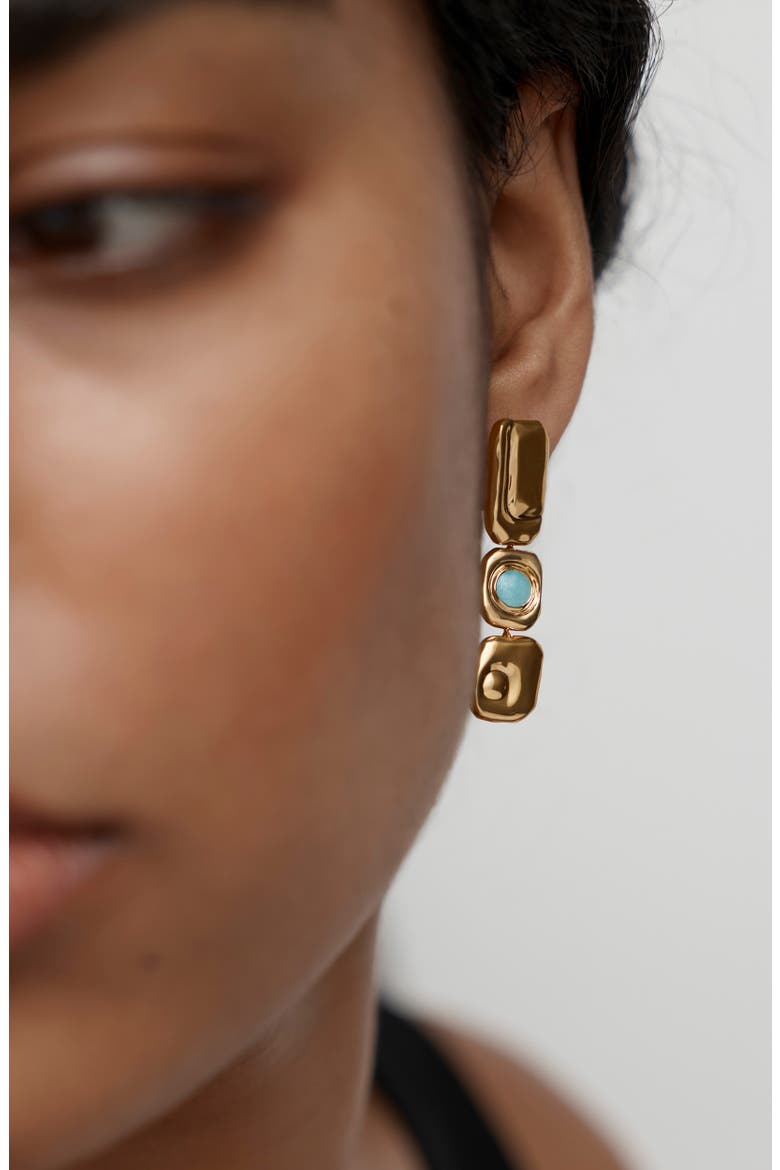 Amaia Amazonite Cocktail Drop Earrings, Alternate, color, 18K GOLD VERMEIL / AMAZONITE