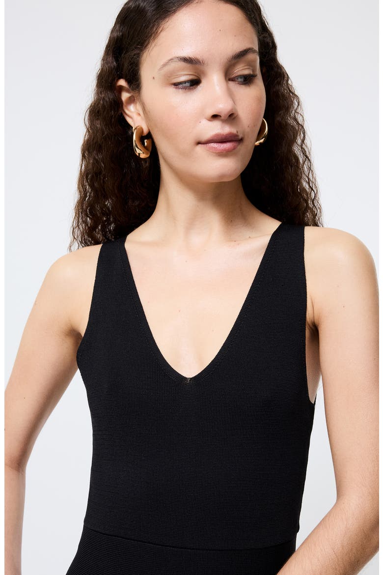 Knit Fit & Flare Midi Dress, Alternate, color, BLACK