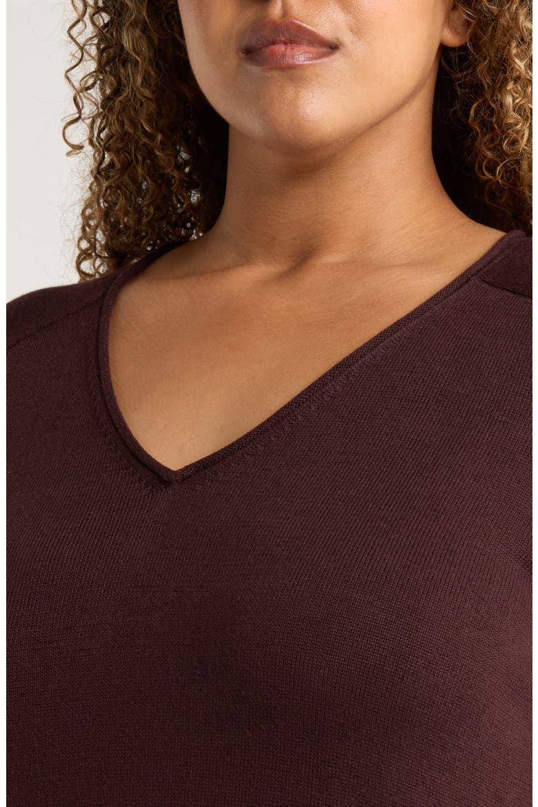 V-Neck Cotton Blend Sweater, Alternate, color, CASIS