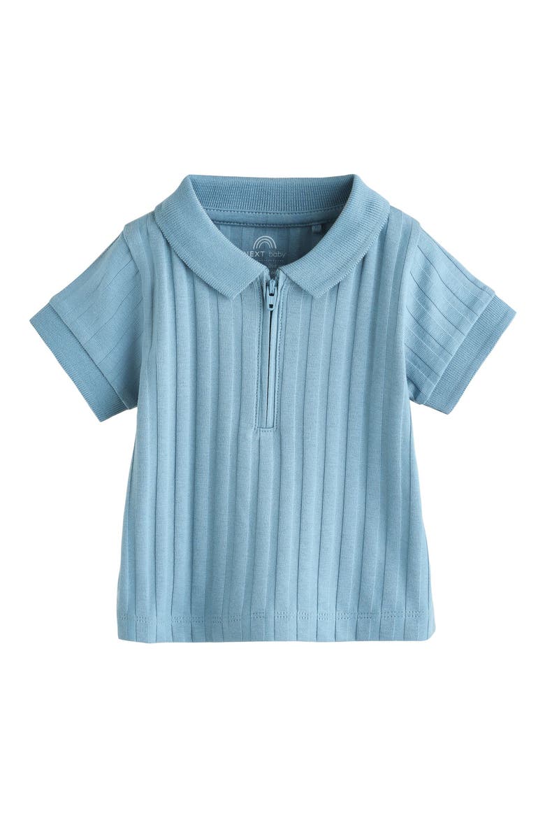 Rib Zip Polo & Shorts Set, Alternate, color, BLUE
