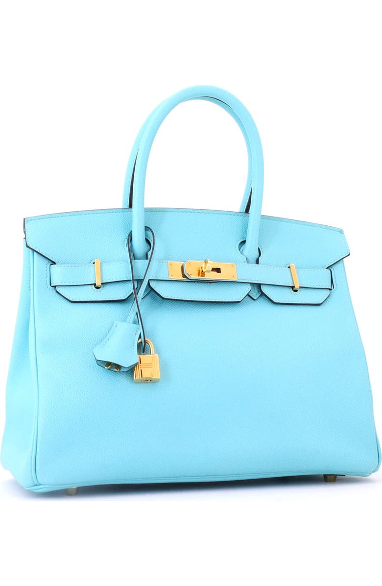 Pre-Owned Hermes Birkin Handbag Blue Epsom with Gold Hardware 30, Alternate, color, Bleu Atoll