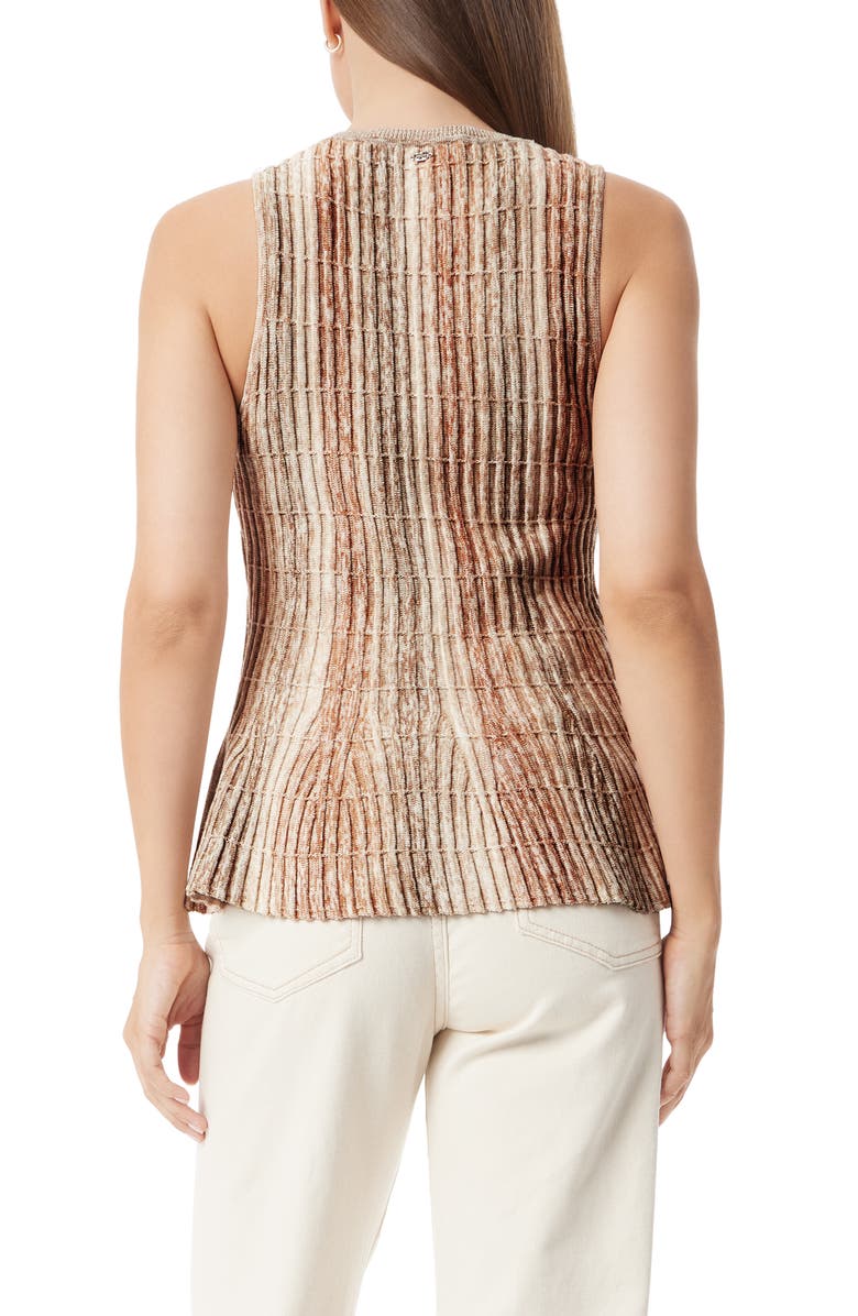 Sam Edelman Breit Two Tone Sleeveless Peplum Sweater, Alternate, color, Tan