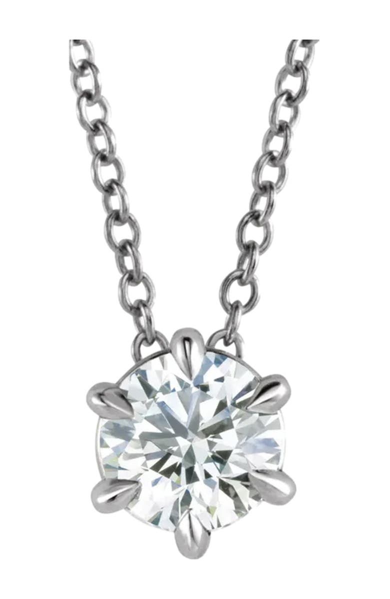 Bliss Diamond 14K Gold 1/3ct Floating Solitaire EX3 Lab Grown Diamond Pendant Necklace, Main, color, 