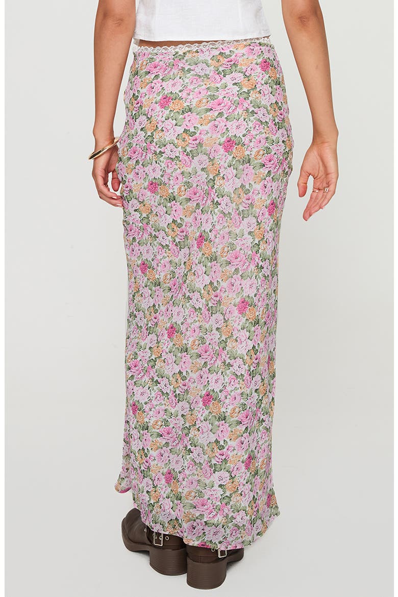 Emily Floral Print Tie Waist Maxi Skirt, Alternate, color, PINK