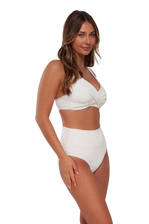 Pacifica By Sunsets Hannah High Waist Bikini Swim Bottoms In White