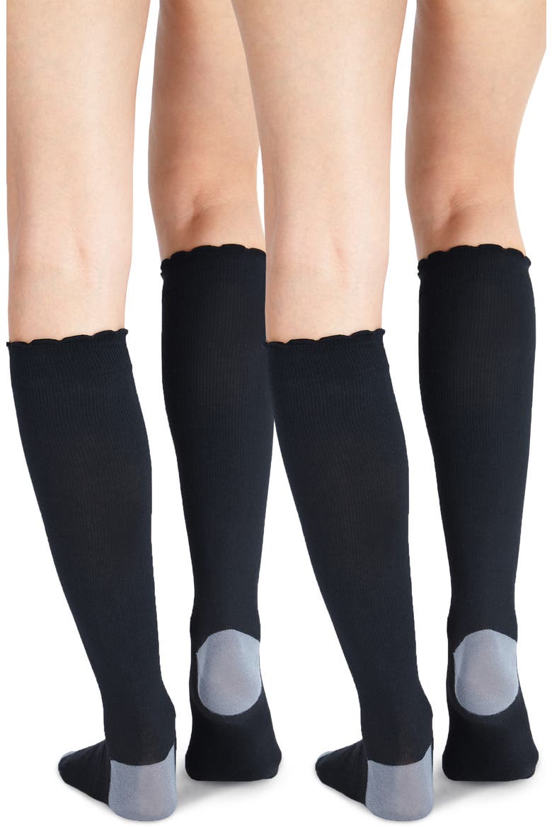 Belly Bandit 2-Pack Compression Socks, Alternate, color, BLACK