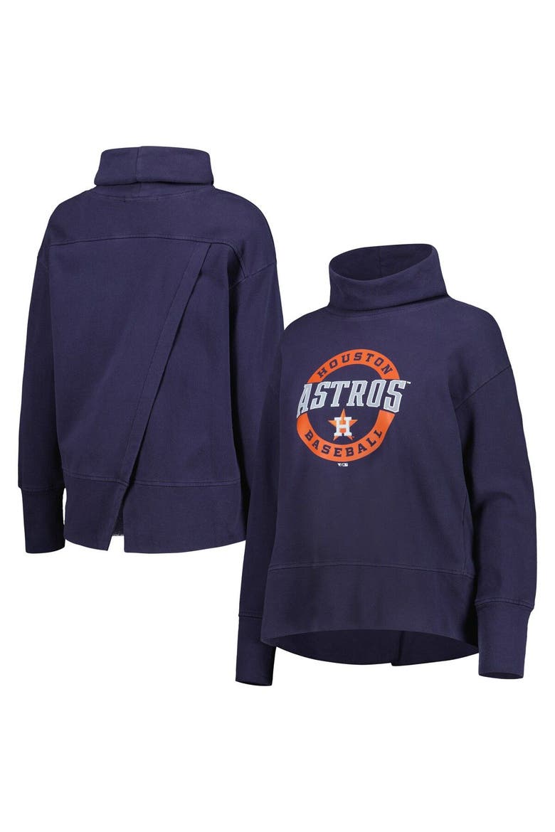 Women's Levelwear Navy Houston Astros Sunset Farm Team Pullover Sweatshirt, Main, color, Navy