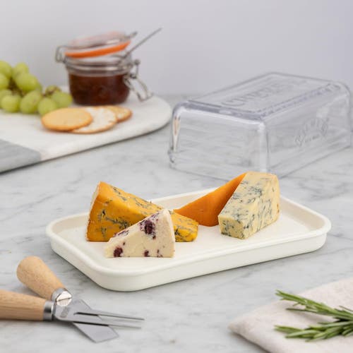Kilner Fresh Cheese Storage Box With Ceramic Base In Transparent