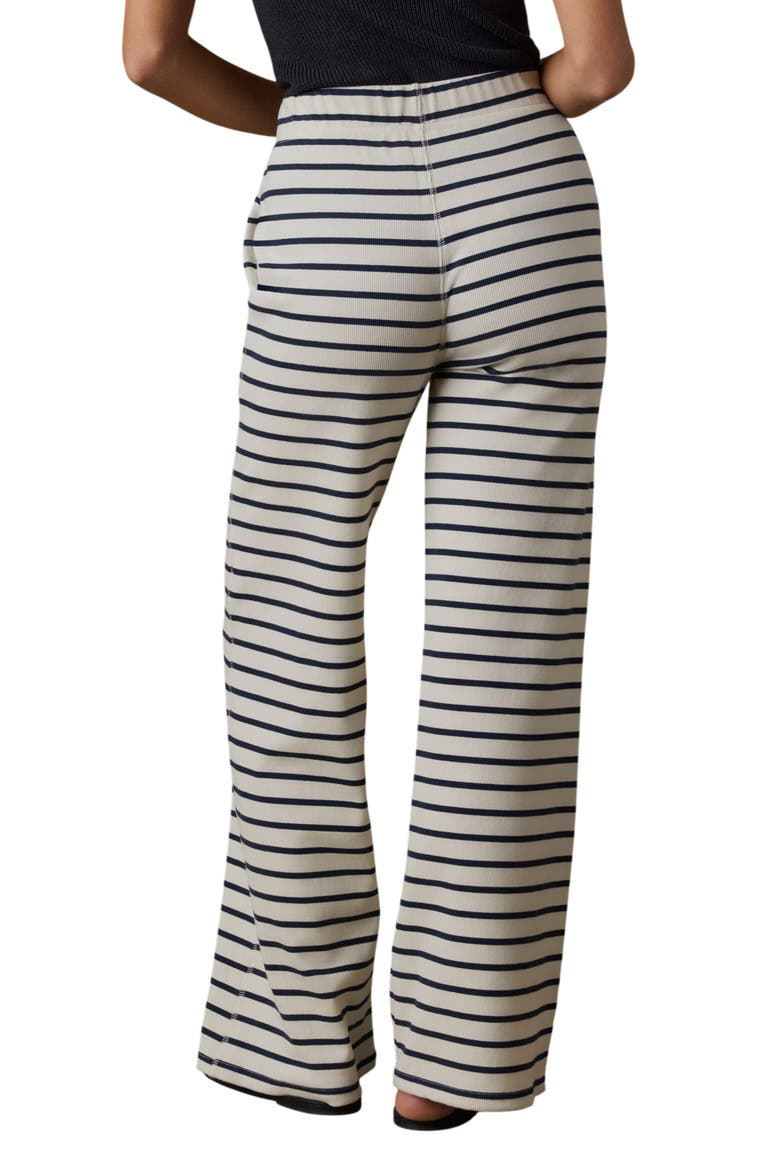 Surfside Stretch Organic Cotton Rib Pants, Alternate, color, SALT AIR STRIPE