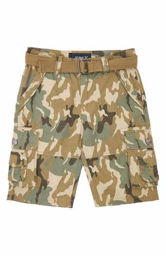 XRAY Kids' Belted Cotton Twill Cargo Shorts