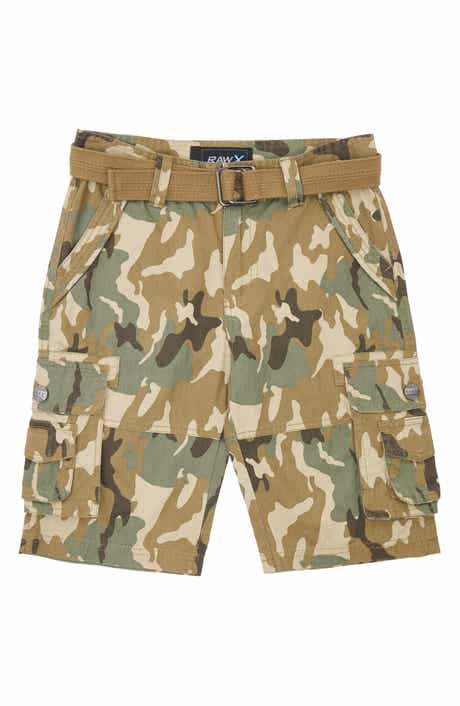 XRAY Kids' Belted Cotton Twill Cargo Shorts
