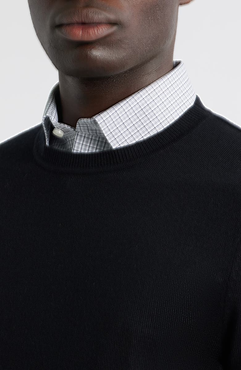 Nordstrom Italian Merino Wool Crewneck Sweater, Alternate, color, Black Caviar