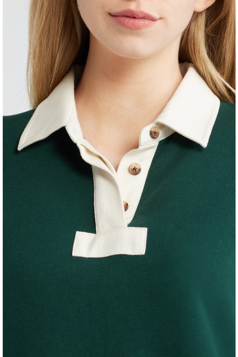 Vintage Terry Polo Sweatshirt, Alternate, color, FOREST