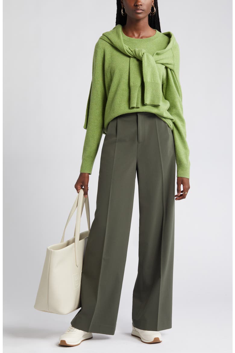 Cashmere Crewneck Sweater, Main, color, OLIVE EPSOM