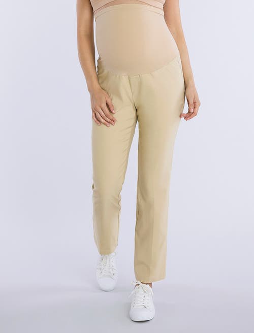 Motherhood Maternity Mia Secret Fit Over The Belly Slim Straight Leg Pant In Khaki