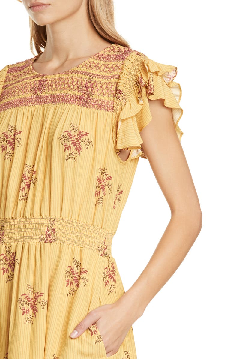 Dolan Palmer Flutter Sleeve Crepe Dress, Alternate, color, 