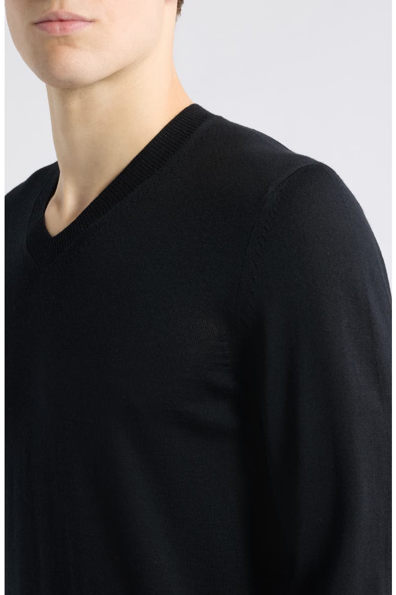 Melba V-Neck Wool Sweater, Alternate, color, BLACK