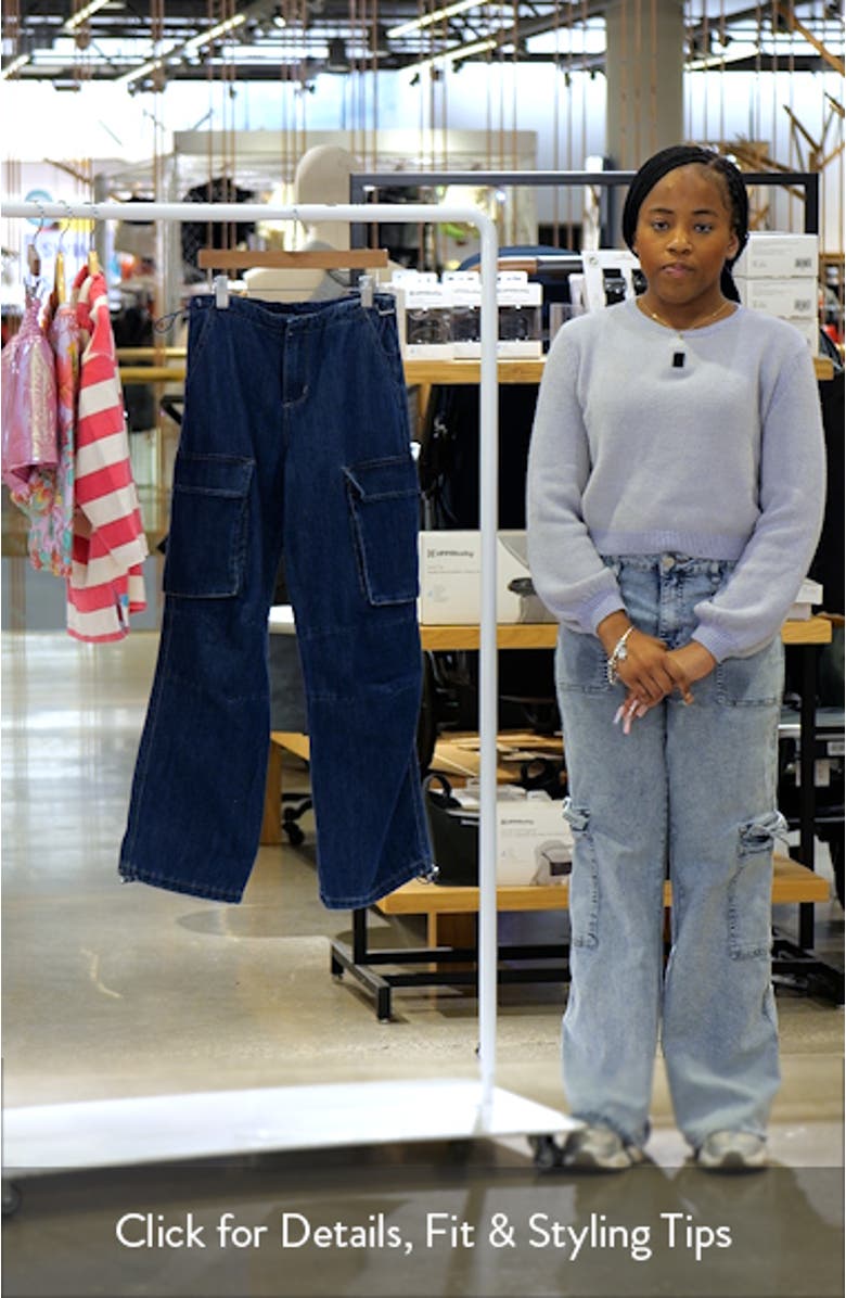 Kids' Wide Leg Cargo Jeans, sales video thumbnail