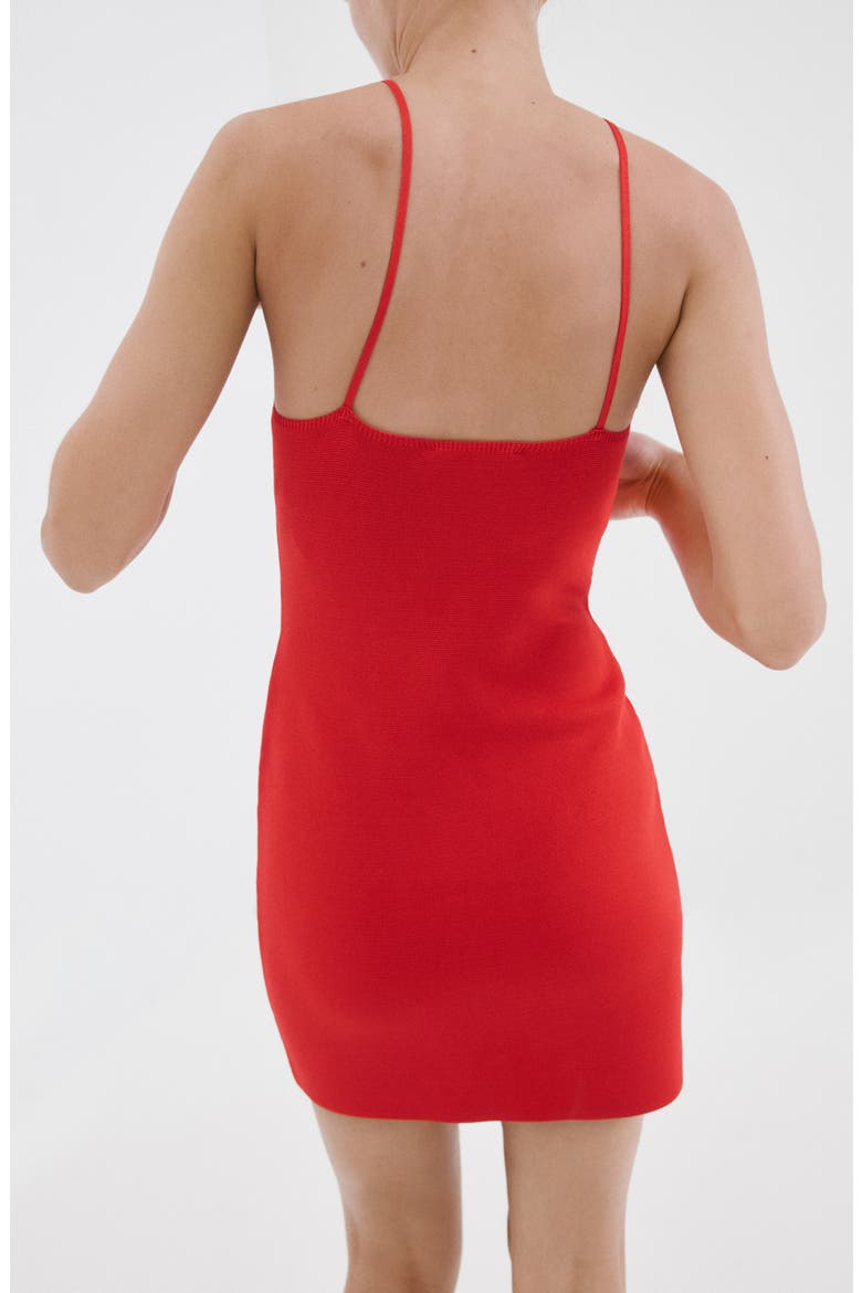 Embellished High Neck Minidress, Alternate, color, RED