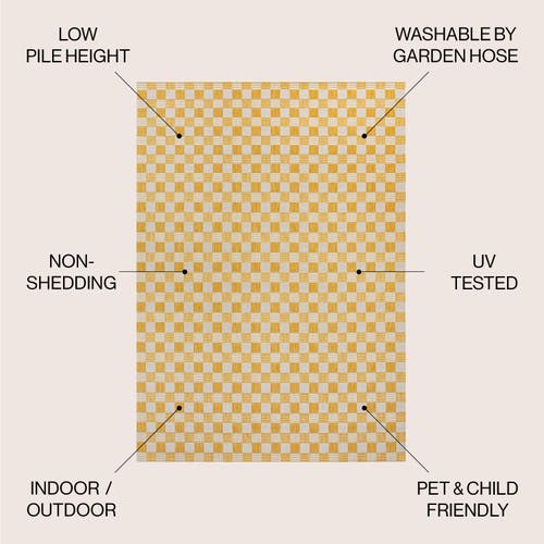 Jonathan Y Aimee Traditional Cottage Checkerboard Indoor/outdoor Area Rug In Yellow/cream