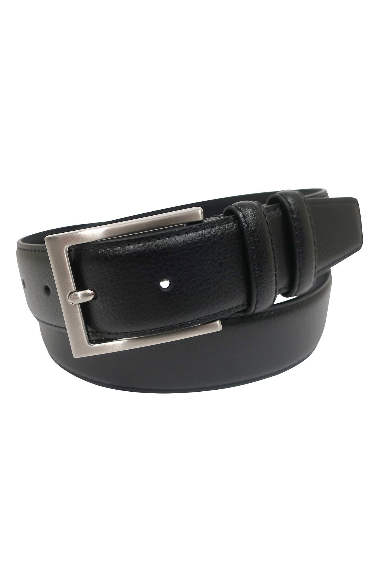 Brooks Brothers Stitched Pebble Leather Belt