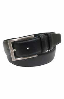 Brooks Brothers Stitched Pebble Leather Belt