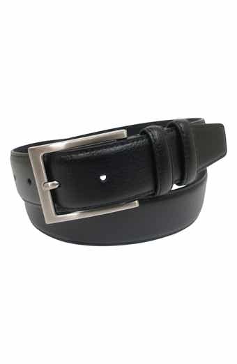 Brooks Brothers Stitched Pebble Leather Belt