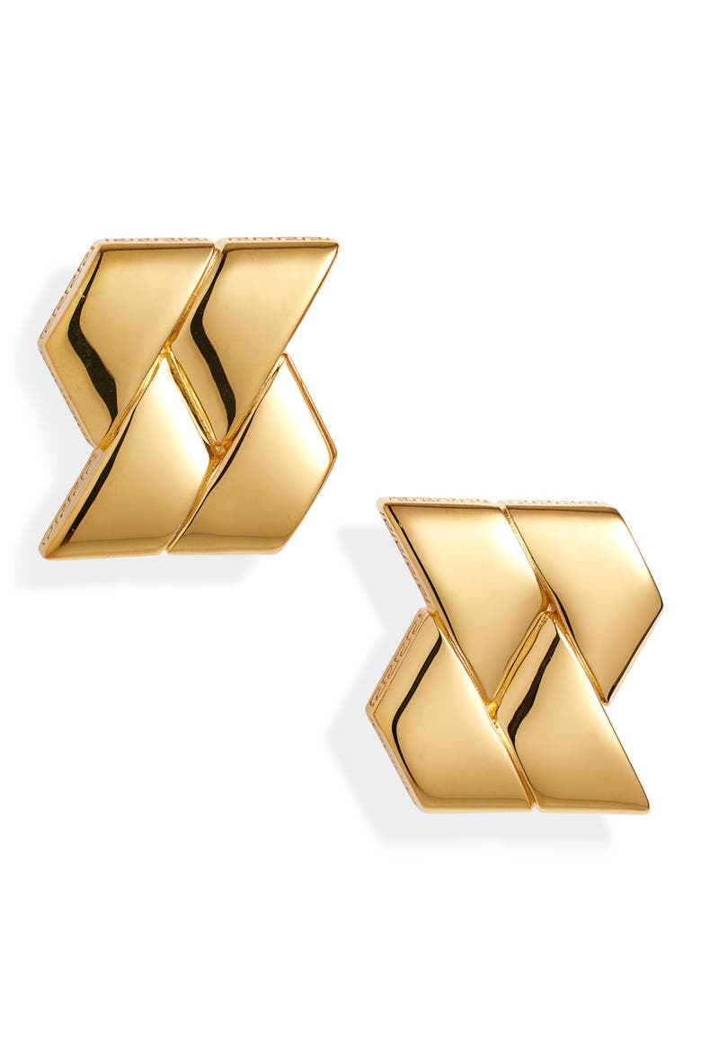 Bind Earrings, Main, color, VERSACE GOLD