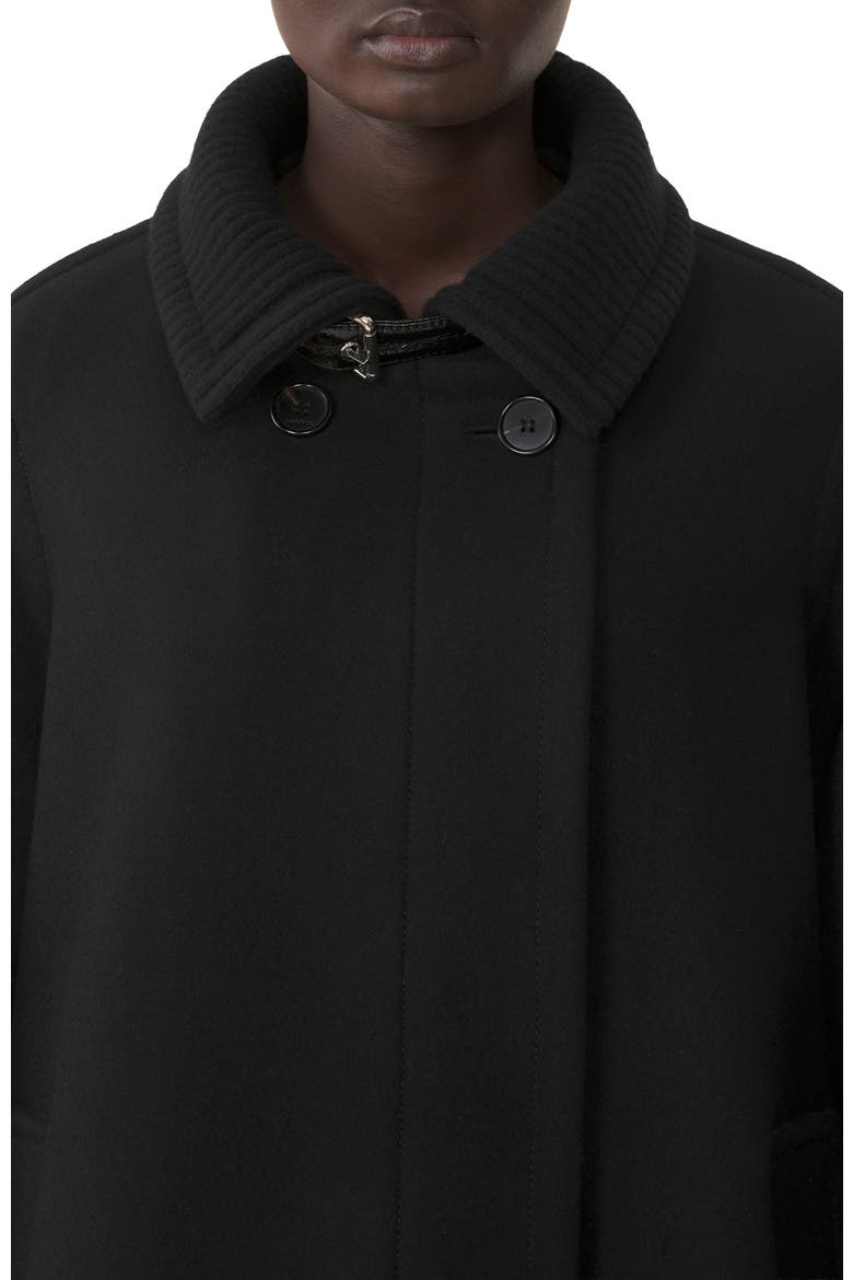 Short Wool Coat With Stand-Up Collar, Alternate, color, Black