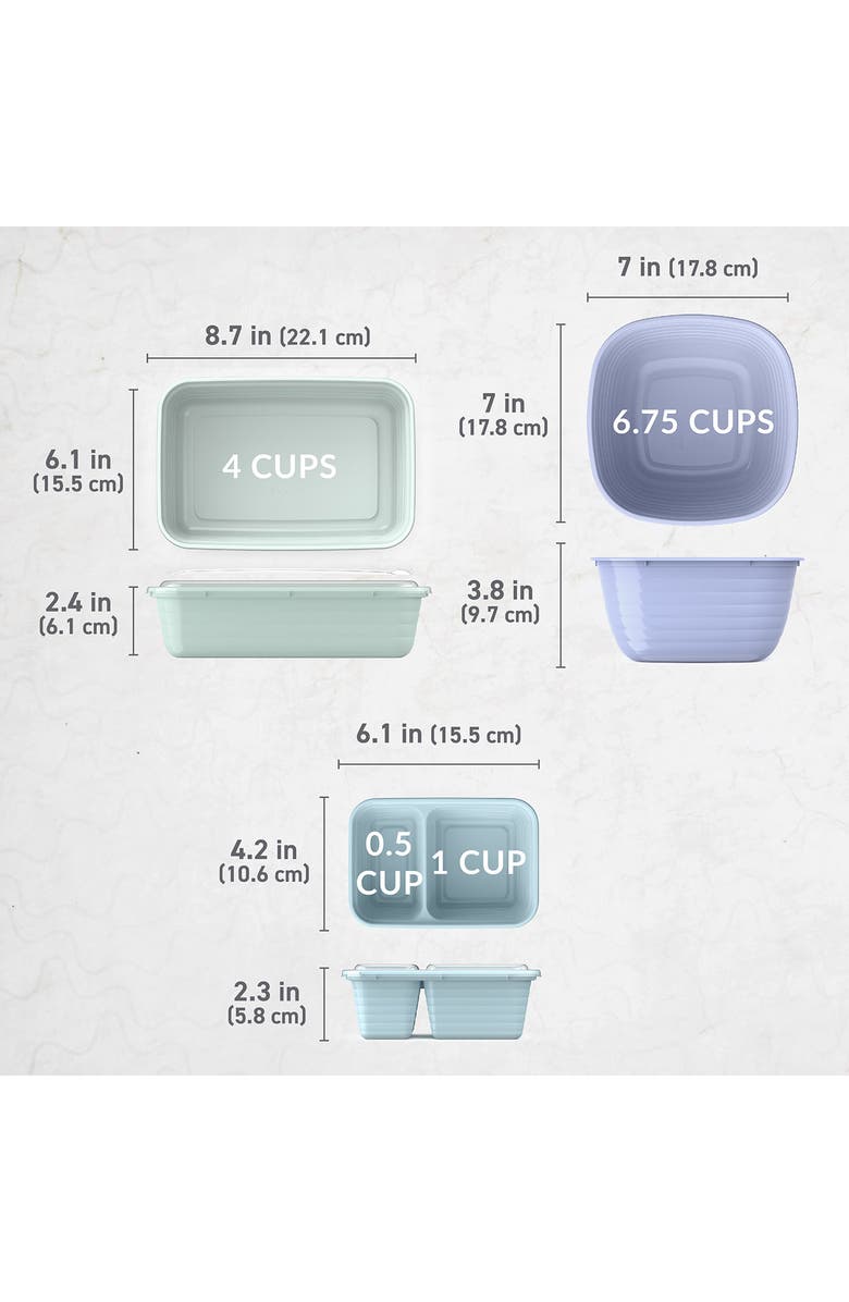 BENTGO Prep 60-Piece Meal Prep Kit, Alternate, color, Floral Pastels