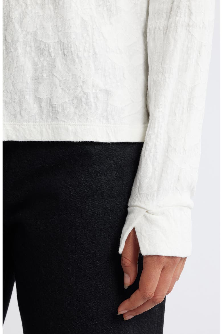 Relaxed Fit Cotton Jacquard T-Shirt, Alternate, color, CLASSIC CREAM